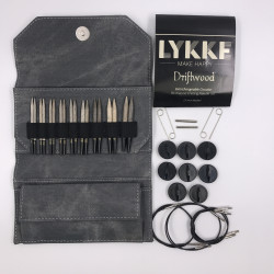Набір укорочених спиць LYKKE Driftwood (сірий)
