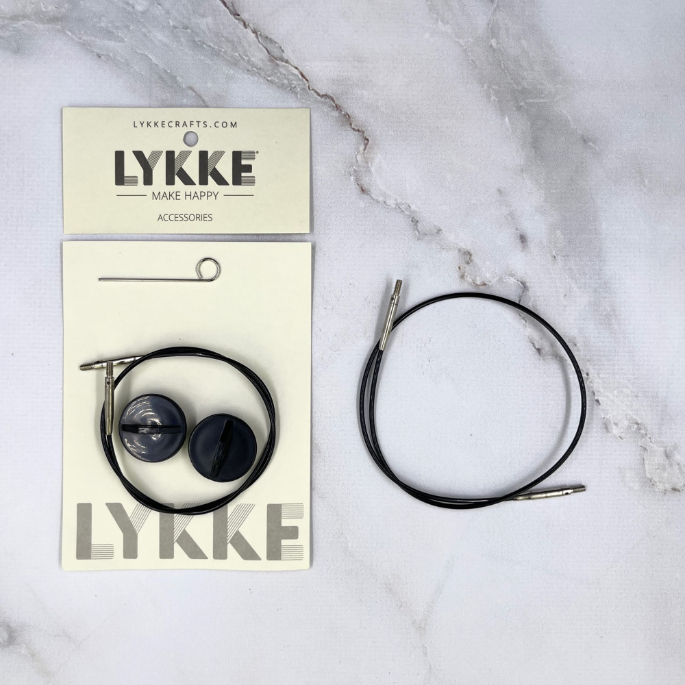 Трос Lykke чорний 60 см для стандартних спиць