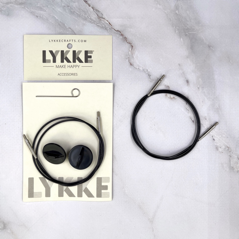 Трос Lykke чорний 100 см для стандартних спиць