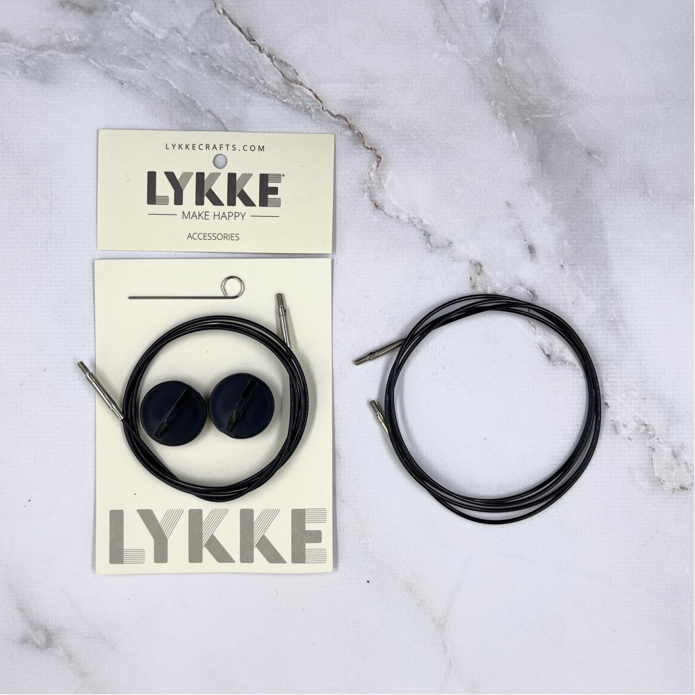 Трос Lykke чорний 120 см для стандартних спиць