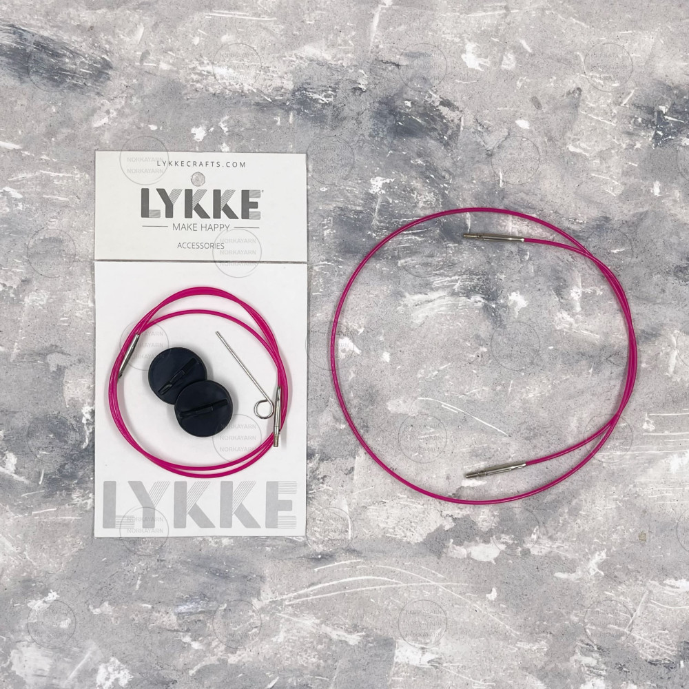 Трос LYKKE Яскраво-рожевий 80 см для стандартних спиць