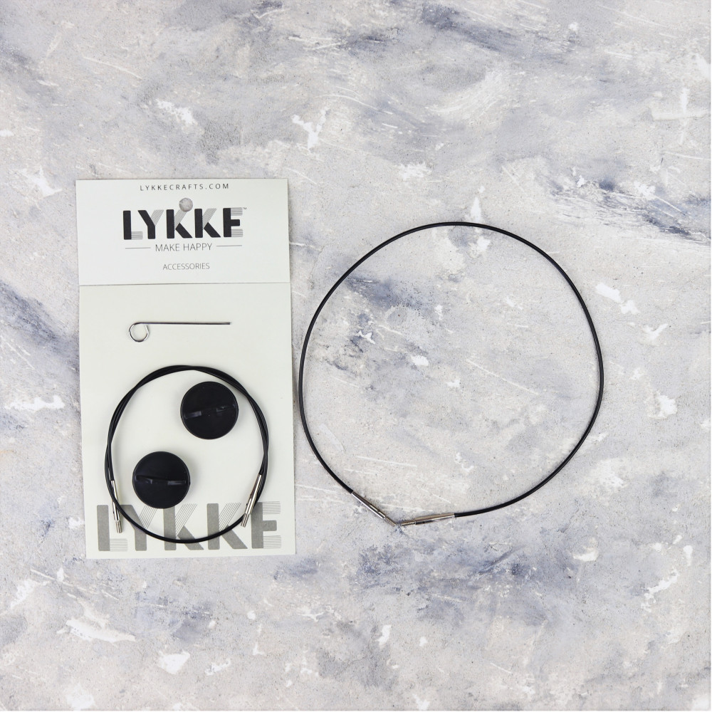 Трос Lykke чорний 60 см для укорочених спиць