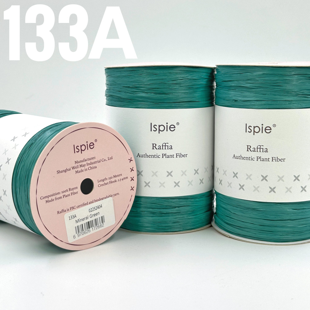 Рафия Ispie 133A Mineral Green- Морская волна